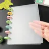 Baffle de Furo de Cogumelo PP Folha Solta Transparente A5 Cantos Arredondados Binder Capa Fosca com Fecho de Cogumelo