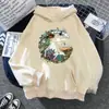 [Entrega en una sola pieza] Suministro europeo y americano sudadera con capucha de dibujos animados divertidos de anime japonés sudadera para mujer con capucha forrada de forro polar engrosada