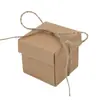 Caixa de Papel Kraft Quadrada para Doces em Estoque, Caixa de Papel Kraft Quadrada Rosa 5cm com Tampa e Base, Caixa de Papel para Embalagem de Presente de Casamento, Caixa de Papel para Embalagem de Presente de Festa