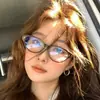 Novos óculos pretos estilo Maillard gatinho nerd para mulheres, óculos para miopia com filtro de luz azul, essencial para maquiagem retrô sem maquiagem
