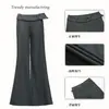 Naranja Infantil # Pantalones de Traje Acampanados de Cintura Baja Estilizados y Elegantes para Mujer con Diseño de Cinturón Ancho, Pantalones Bootcut Adelgazantes y Versátiles.