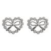Cae en un Dulce Sueño ~ Pendientes de Lazo de Estilo Dulce y Cool para Mujer, Pendientes de Corazón de Zircón de Alta Gama, Pendientes de Lujo Accesible para Ropa de Trabajo