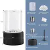 Lareira Redonda de Mesa a Álcool Transfronteiriça Fogão Portátil para Exterior Atmosfera de Fogo Real Lâmpada de Mesa a Álcool de Aço Inoxidável