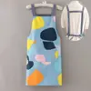 Delantal de Lona Nuevo de Verano para Mujer Transpirable Cocina Cocinar Hogar Delgado Moda Adulto Estilo Japonés Resistente al Aceite Trabajo