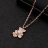 Moda simples joias explosões colar de urso batendo colar de aço titânio ouro rosa 18K presente popular feminino
