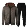 Nuevo Conjunto de Suéter con Capucha y Chaqueta de Punto Jacquard para Hombre, Deportivo, Fitness, Ocio