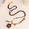 Novo Original Novo Estilo Étnico Tibetano Chinês Cordão de Pingente zachilam thangka para pescoço feminino Cordão do Deus da Riqueza Amarelo