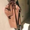 Abrigo de Lana de Talla Grande para Mujer Abrigo de Otoño e Invierno para Mujer Estilo Coreano Hermana Gorda Suelto Largo Medio Abrigo de Lana