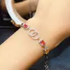Venta al por mayor de fábrica Popular Pulsera de Turmalina Natural con Incrustaciones de Plata S925 Piedra Principal 4*6 Joyería de Lujo Venta Directa de Fábrica
