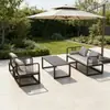 Silla de ratán moderna minimalista para patio exterior, silla de ratán impermeable y a prueba de sol para proyecto de balcón, sofá de ratán para exteriores con respaldo