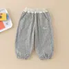 Pantalones de Verano Repelentes de Mosquitos para Niños, Pantalones Largos Casuales de Cuadros Finos, Elegantes Pantalones Repelentes de Mosquitos para Niños Pequeños, Moda de Verano