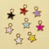 Mini Estrella Aleación Esmalte Coloridos Accesorios DIY Pendientes Colgantes Cadenas para Teléfono Llaveros Hecho a Mano