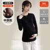 Camisa Base para Gestante para Outono e Inverno, Pode Ser Usada como Camada Interna ou Externa, Top para Gestante 803, Escovado e Espessado para Aquecimento