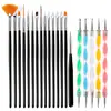Set de 15 Piezas de Bolígrafos de Gel, Bolígrafos de Cristal, Bolígrafos de Silicona, Bolígrafos para Puntos, Bolígrafos para Dibujo de Líneas y Set de Pinceles para Pintar