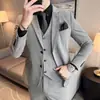 Conjunto de Terno Jovem Primavera 23 Slim-fit Business Casual Tamanho Grande Terno de Trabalhador Masculino SJT9889-P265