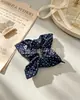 Goma de pelo cuadrada retro francesa para coleta, scrunchie artístico de estilo de hada, bufanda para mujer, accesorios, al por mayor en stock
