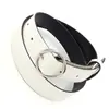 Cinturón Sencillo para Mujer con Hebilla Redonda Anillo Casual Cinturón de Metal
