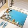 Alfombra de baño absorbente de tierra de diatomeas, Alfombra de piso antideslizante para inodoro, Felpudo, Alfombra estilo océano