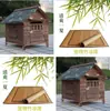 Casa para Perro Exterior Impermeable y a Prueba de Frío Patio Rural Madera Maciza Casa de Perro de Madera con WC Casa de Perro de Madera Transpirable