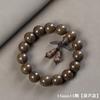 Pulsera de Sándalo Dorado 2.0 Pulsera de Cuentas de Sándalo para Hombre Cuentas de Rosario de Alta Densidad Pulsera para Mujer 108 Palo de Rosa Juego