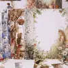 Papel de Material para História Retrô Série de Molduras Florais Rima Rasa Figuras Vintage Base para Decoração DIY Feita à Mão 20 Folhas 6 Estilos