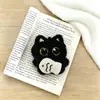Bufanda Linda Gato Negro Pequeño Bolsa de Regalo para Estudiantes Colgante Figura de Pareja Peluche Llavero Adorno Cadena para Teléfono