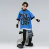Ropa Moderna Infantil de Street Dance Conjunto de Camiseta Holgada Hip-Hop para Niños Atuendo Elegante Hip-Hop para Actuación en Escenario Infantil