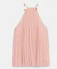 Ropa Femenina Europea Americana AliExpress Venta Caliente Casual Delgado Sin Mangas Con Cuentas Plisado Top Halter