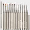 Set de Plumas Pincel para Manicura Negra Hombre Transfronterizo Pluma de Pintar Cabezal Cuadrado Grande Redondo Pluma de Línea de Tirar de Fototerapia Herramienta de Manicura
