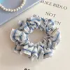 Goma para el pelo de cuadros azules para mujer, Banda elástica de alta elasticidad para coleta, Goma para el pelo que no daña el cabello, Accesorio para el cabello duradero