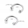 Anillo para la Nariz con Rosca Externa en Forma de C de Acero Inoxidable Barra de Herradura Stud para la Nariz Joyería de Perforación Corporal Transfronteriza Europea y Americana Adecuado para Tatuajes