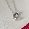 Collar de Hielo y Luna para Mujer, Patrón de Rombos Tachonado con Diamantes, Inspirado en Chanel, Chapado en Oro Rosa de 18K, Cadena de Suéter Coco Pequeña Frijol Dorado de Lujo Ligero