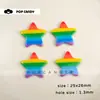 Colgante de Resina con Forma de Estrella Corazón Rayado de Colores para Llavero Pulsera Cadena de Teléfono DIY Hecho a Mano Materiales para Abalorios Accesorios
