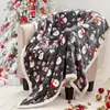 Copos de Nieve Árbol de Navidad Papá Noel Múltiples Patrones Manta Manta para Siesta en la Oficina Estilo Simple Suministro para Comercio Electrónico Transfronterizo