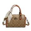 Bolsa Boston Feminina Simples e Moderna 2026 Nova Primavera Verão Textura Simples Bolsa de Grande Capacidade para o Dia a Dia Textura Bolsa Transversal