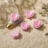 Joyería para Arte de Uñas Camelia Perlada Estilo Chino Pintura de Perla Rosa Pétalos de Cinco Colores Flor de Loto Hadas Brotes de Resina