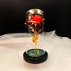 Regalo del Día de la Diosa, Regalo Pequeño de Cumpleaños para el Día de la Madre, Adorno de Cúpula de Cristal de Flor de Rosa con Luz Colorida de Tres Hojas, Fábrica de Origen