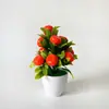 Planta Frutal de la Riqueza Artificial en Maceta de 10 Piezas Planta Artificial de Frutas Simuladas Bonsái de Frutas de Escritorio Sala de Estar Maceta de Regalo de Año Nuevo