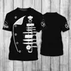 AliExpress transfronteiriço camiseta masculina de manga curta personalidade chef restaurante impressão 3D casual solta manga curta venda direta da fábrica