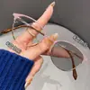 Gafas Fotocromáticas para Miopía Estilo Ojo de Gato Europeo y Americano Artículo de Moda Estudiantil Marco Metálico para Exteriores Gafas para Miopía con Protección contra Luz Azul