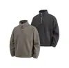 SANHOMME marca de moda outdoor de alta qualidade silhueta simples retrô jaqueta solta com gola alta e zíper parcial para homens e mulheres 6053
