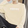 Camiseta de manga comprida de algodão pesado 260g masculina, camisa de base com decote redondo interno solto americano, camiseta de algodão estampada de outono