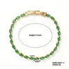 Bestseller transfronterizo: Pulsera de tenis de circonio con incrustaciones de cobre en forma de marquisa color verde manzana, joyería de moda versátil de alta gama