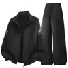 Novo Conjunto de Cardigã Esportivo para Homens de Meia-Idade e Jovens Conjunto de Tamanho Grande Cardigã Masculino Primavera e Outono Conjunto Casual Suporta Impressão