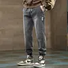 Calça Jeans Masculina Primavera e Outono Solta Jogger Casual Nove Pontos Roupa de Trabalho de Primavera Masculina 2026 Novo Outono