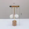 Soporte de Exhibición y Almacenamiento de Aretes de Madera Maciza, Soporte de Aretes de Metal, Exhibidor de Joyería para Mujeres, Soporte de Moda de Perlas