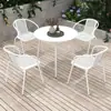 Mesas y Sillas de Exterior para Patio y Balcón, Muebles de Ocio Blancos para Exterior, Mesa de Café Plegable Impermeable y Resistente al Sol para Comer al Aire Libre
