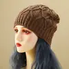 Gorro de Punto con Estampado para Mujer Otoño e Invierno, Gorro Holgado de Moda Cálido y a Prueba de Frío y Viento, Gorro Turbante Versátil