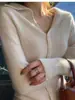 2025 Estilo Coreano Nuevo Cárdigan de Punto de Lana Pura para Mujer Solapa Rayas Delgado Color Puro Elegante Simple Chaqueta Abotonada
