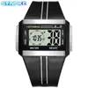 Reloj electrónico clásico vintage SYNOKE luminoso impermeable Deportivo para hombre cuadrado clásico reloj para estudiante